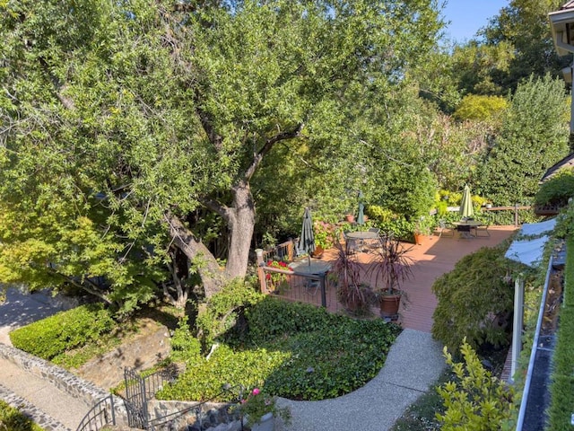 view of property's community featuring a wooden deck