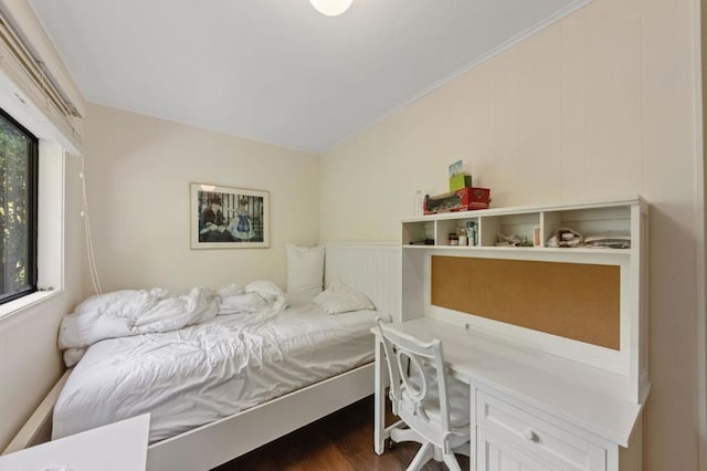 bedroom featuring dark hardwood / wood-style floors