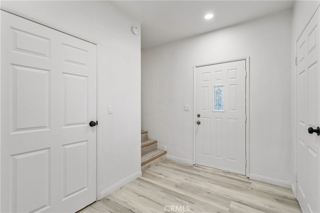 entryway featuring light wood-type flooring