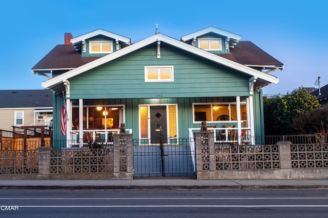 view of front of property with covered porch