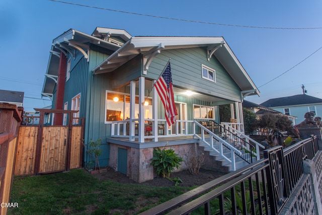 view of front of house with a porch