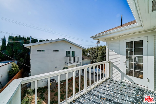 balcony featuring central AC unit