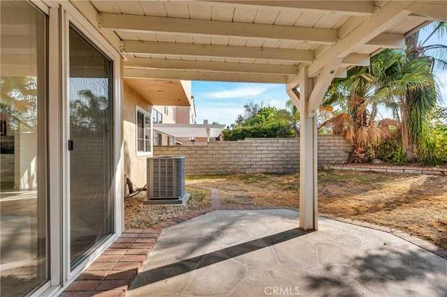 view of patio featuring central AC