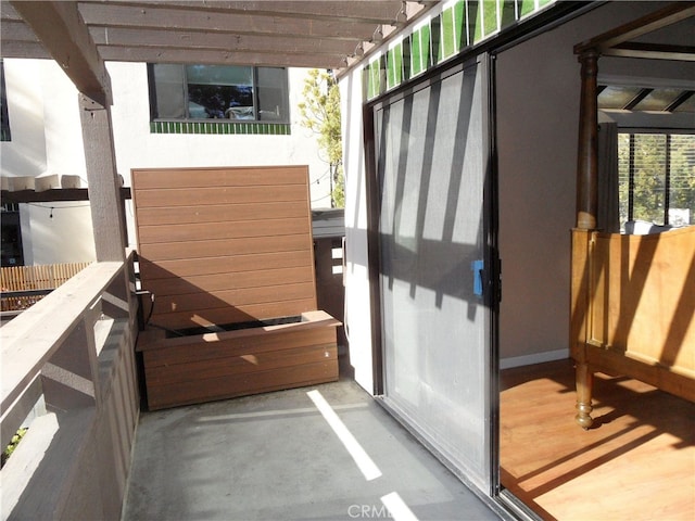 exterior space with a pergola