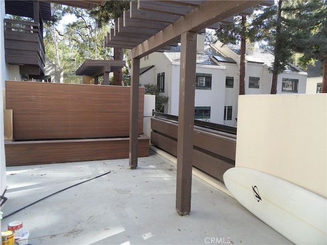 view of patio / terrace featuring a pergola