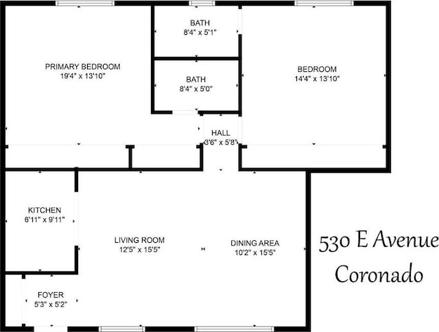 530 E Ave, Coronado, CA 92118 - floor plan