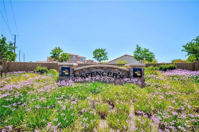 view of community sign