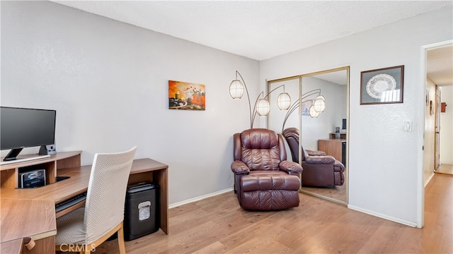 office space featuring light hardwood / wood-style flooring