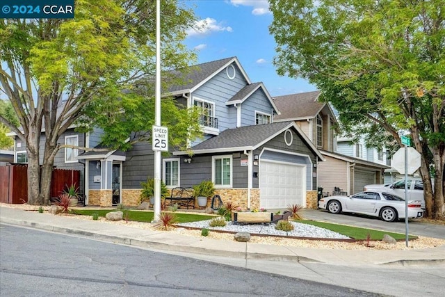 view of front of home with a garage