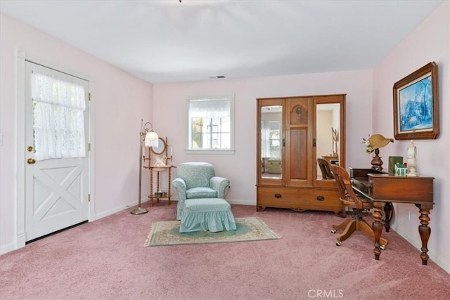 sitting room with carpet