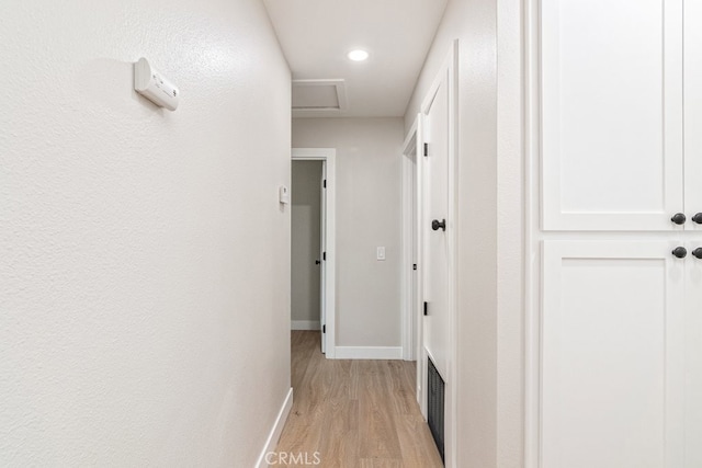 corridor featuring light wood-type flooring