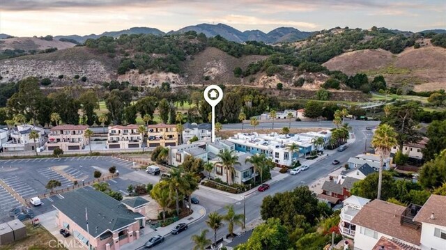 bird's eye view with a residential view and a mountain view