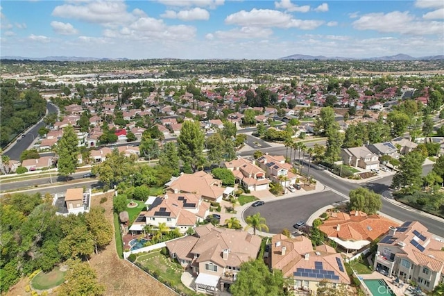 drone / aerial view with a mountain view