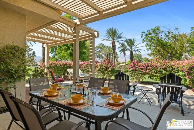 view of patio / terrace featuring a pergola