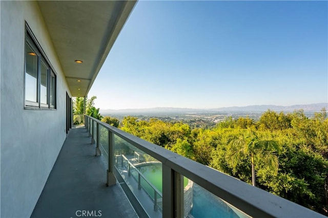 balcony with a mountain view