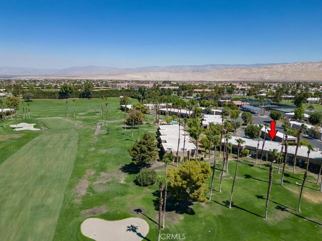 bird's eye view with a mountain view