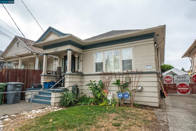 bungalow featuring covered porch