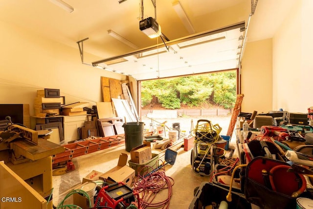 garage featuring a garage door opener