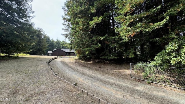 view of road featuring driveway