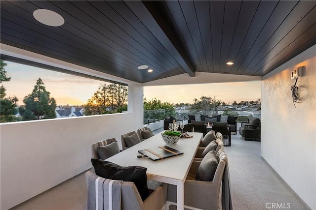 view of patio featuring outdoor lounge area and outdoor dining area