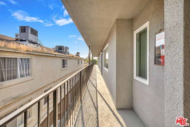 balcony with central AC unit