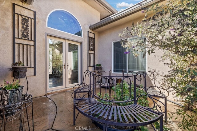 view of patio featuring french doors