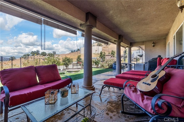 view of patio featuring outdoor lounge area