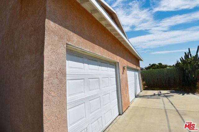 view of garage