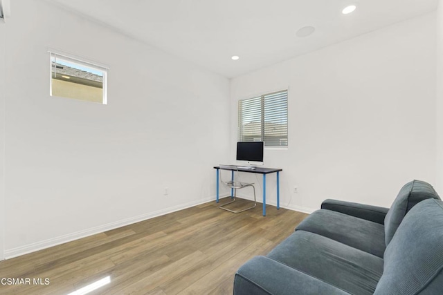 sitting room featuring hardwood / wood-style flooring