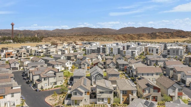 bird's eye view with a mountain view