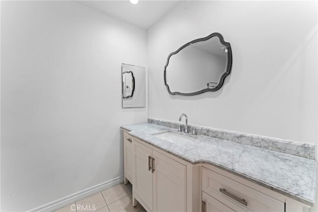 bathroom featuring vanity and tile patterned flooring