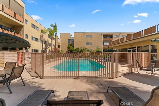 view of pool with a patio