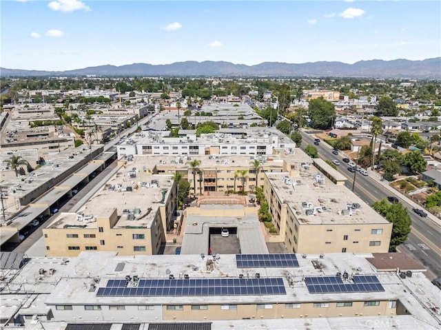 bird's eye view with a mountain view