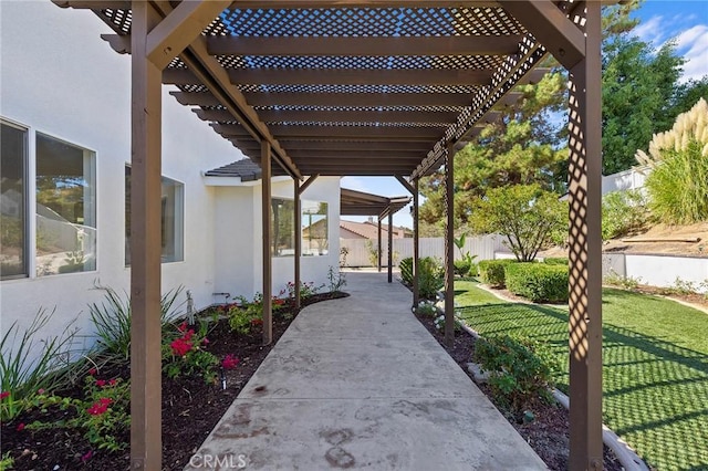 view of patio / terrace with a pergola