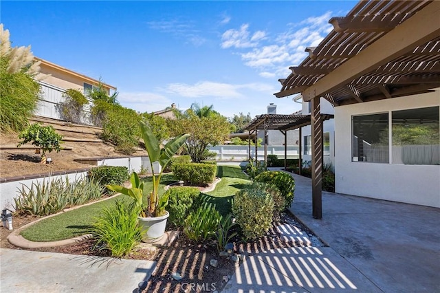 view of patio featuring a pergola