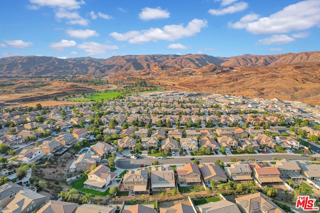 drone / aerial view with a mountain view