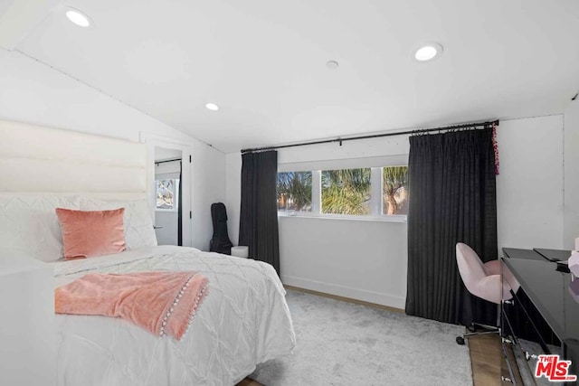 bedroom with vaulted ceiling