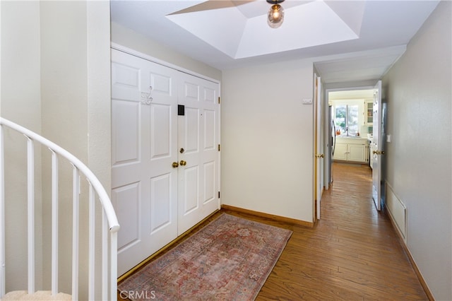 entryway featuring hardwood / wood-style floors