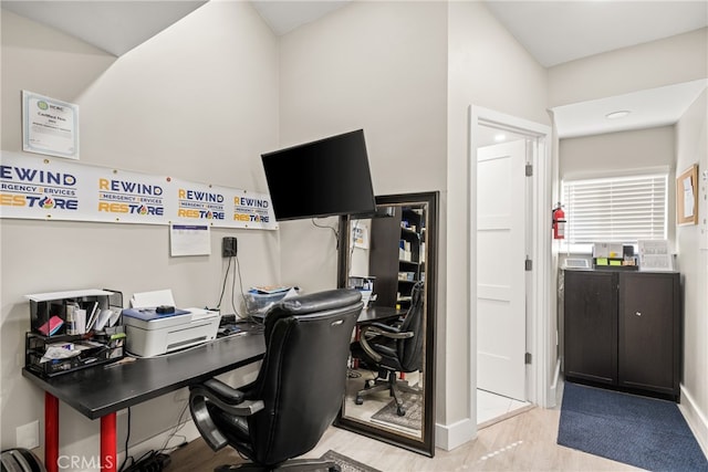 office featuring light wood-type flooring