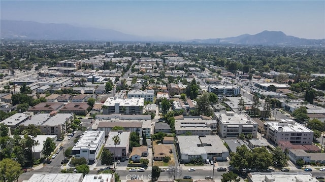 aerial view with a mountain view