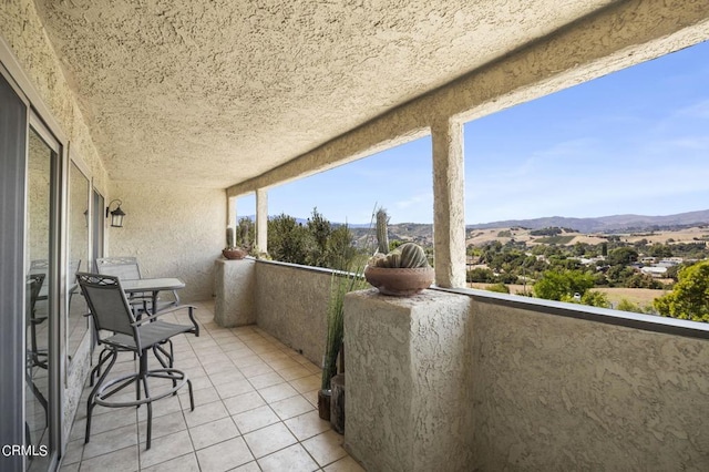 balcony with a mountain view