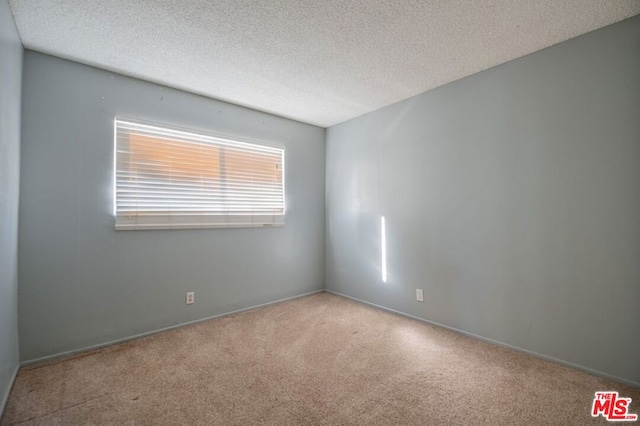 carpeted spare room featuring a textured ceiling