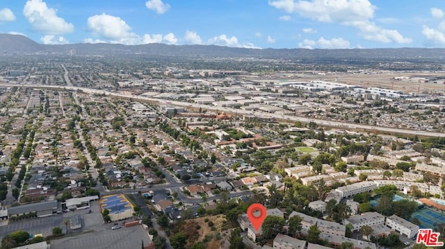 aerial view featuring a mountain view