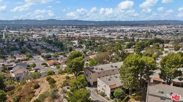 aerial view with a mountain view