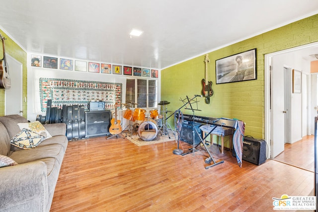 living room featuring hardwood / wood-style flooring