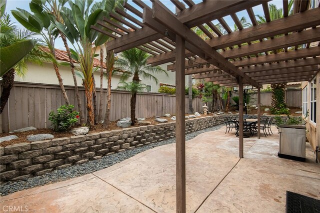 view of patio / terrace with a pergola