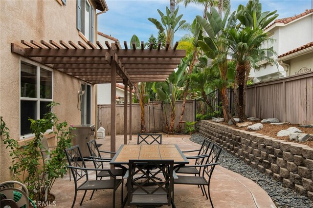 view of patio / terrace featuring a pergola