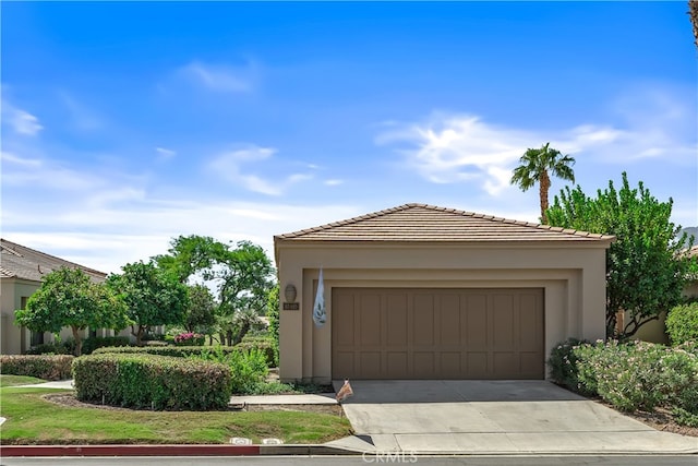 exterior space featuring a garage