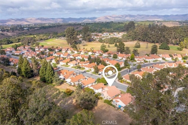 aerial view featuring a mountain view