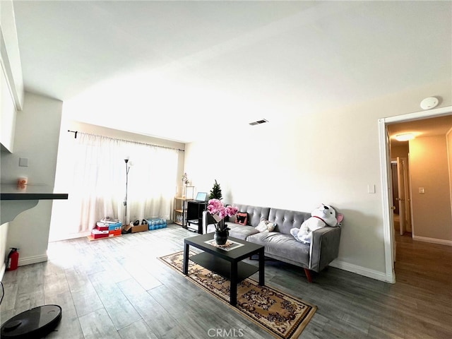 living room featuring hardwood / wood-style floors